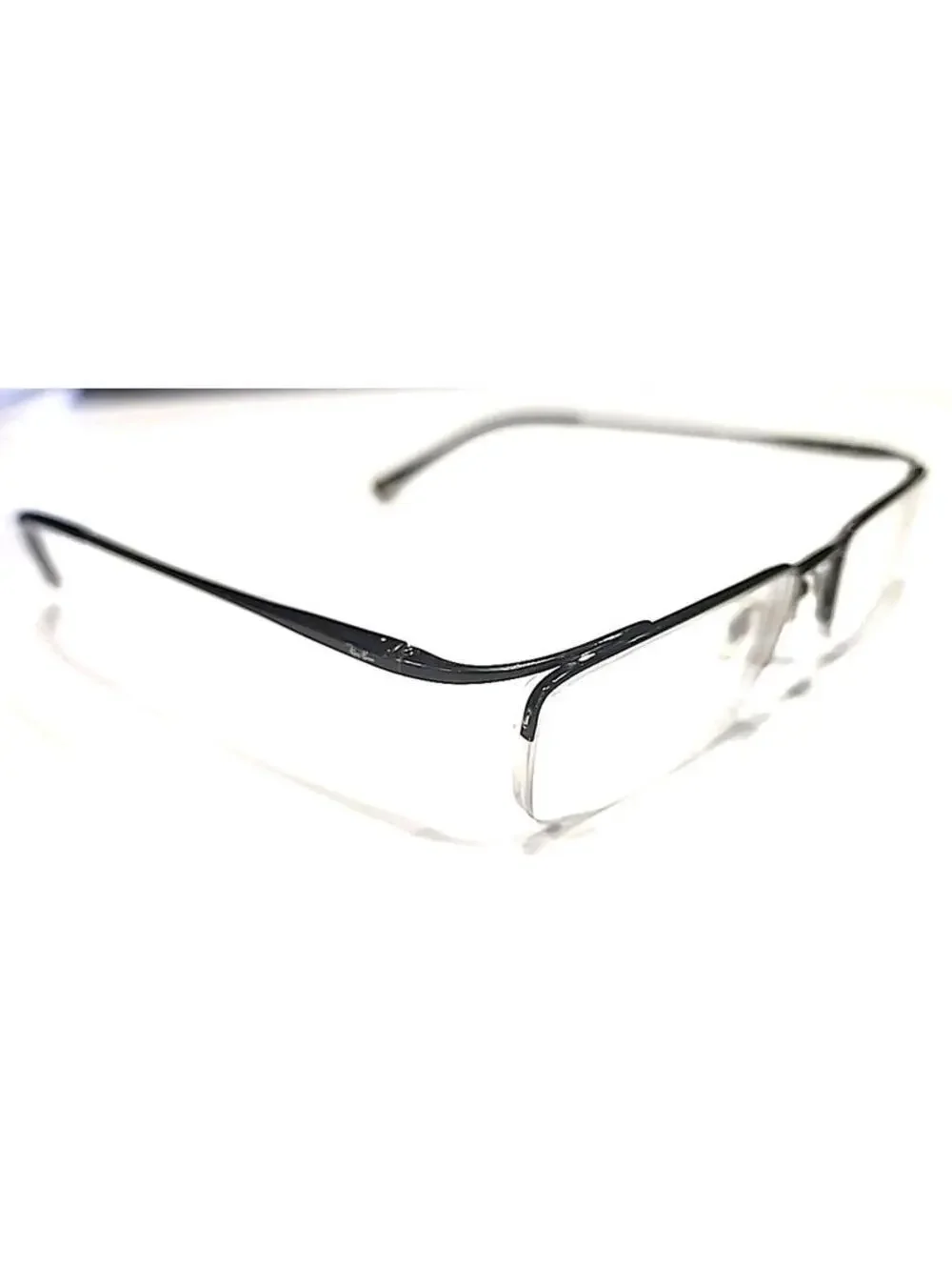 Ray Ban RB8582 1017 Tiny Crack Black Titanium Half Rim Eyeglasses 51-19 140 Read